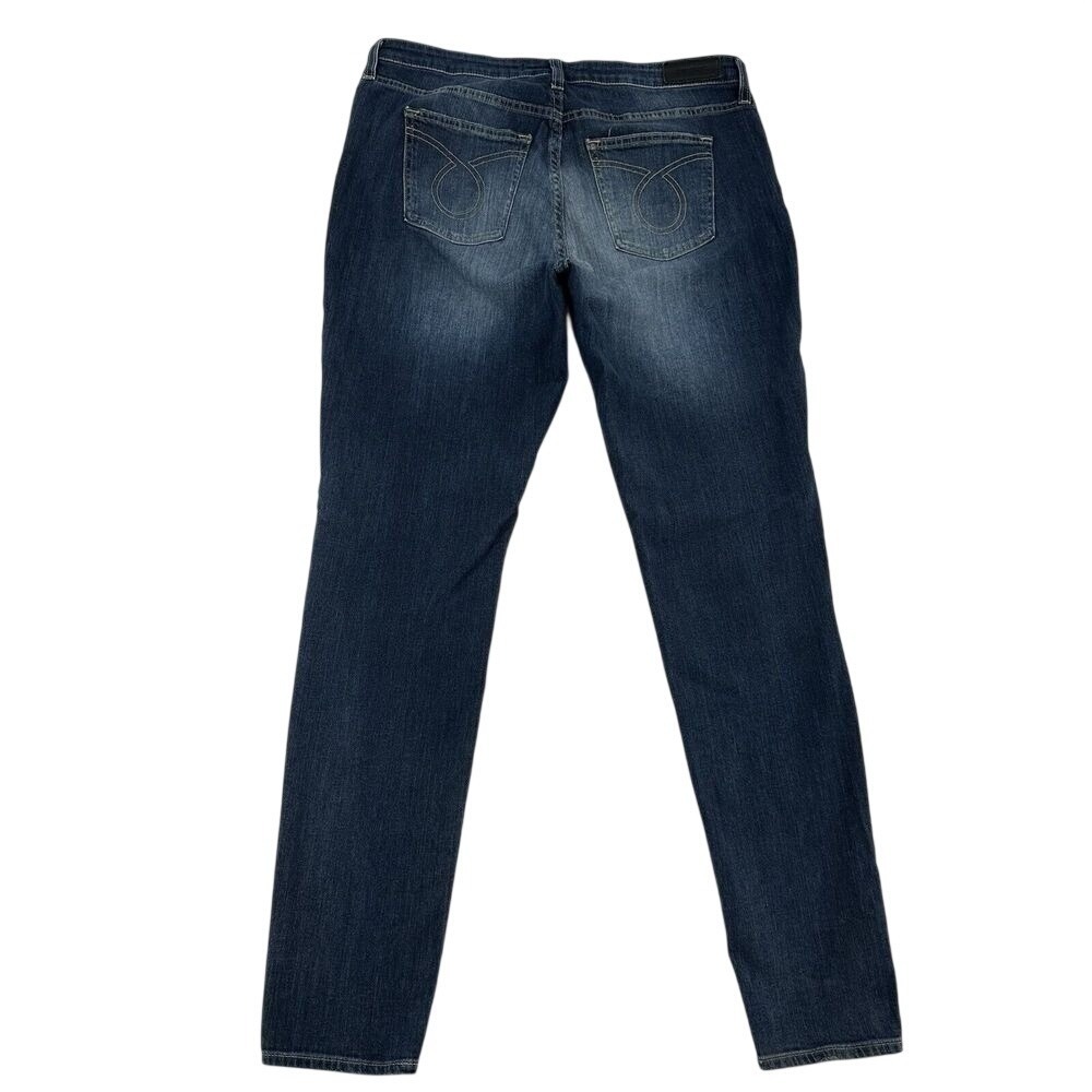 Big Star Liv Size 33R Mid Rise Skinny Jeans Dark Wash Womens Western Whiskered - Picture 3 of 9